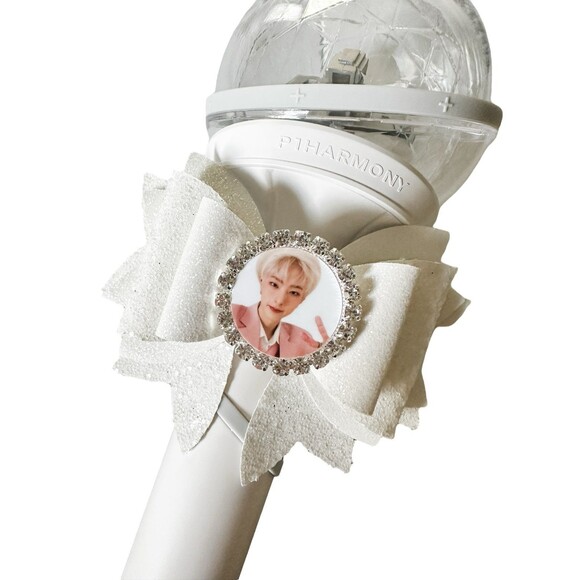 Jiung P1Harmony Light Stick Photo Bow Kpop Decoration Deco Accessory P1ece White - Picture 1 of 1
